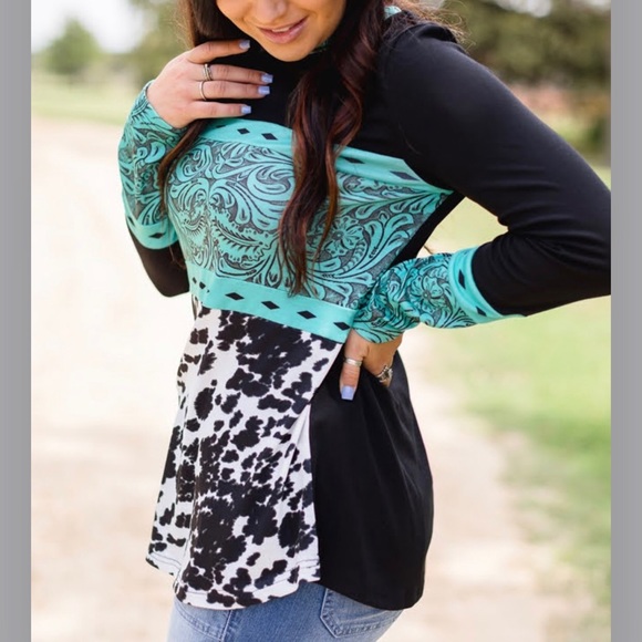 LAST ONE!🐮Crazy Train The Blue🐄MOOO🐄 Top - Picture 2 of 6